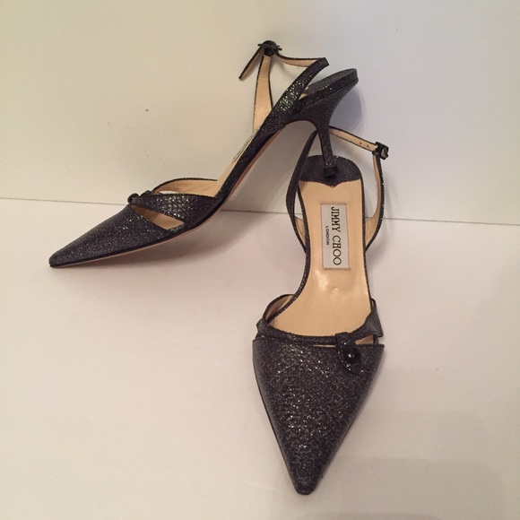 Jimmy Choo Shoes - ⭐️ JIMMY CHOO HEELS SLING-BACK SILVER BLACK 37.5
